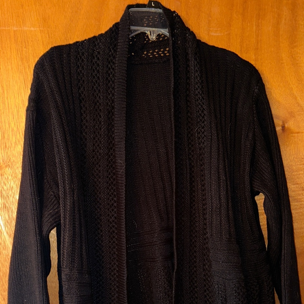 BloomChic Elegant Black Knit Cardigan